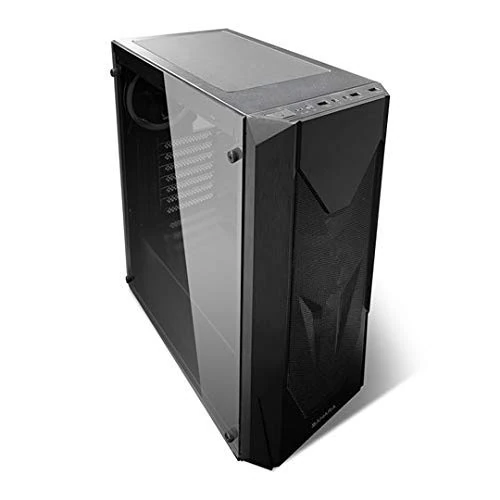 Sahara Gaming EK33 Tempered Glass ATX/mATX/ITX RGB computer gaming case – Black (Including 4 x Pirate Turbo 12cm ARGB fans and 1 x standalone & SYNC fan controller with remote)