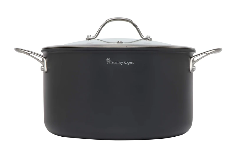 Stanley Rogers BI-PLY Professional Cooking Pot Diameter 24 cm with Glass Lid, 5 L Capacity, High-Quality Stainless Steel Casserole for Ceramic, Electric and Induction Hobs, Dishwasher Safe, Quantity: - Image 1