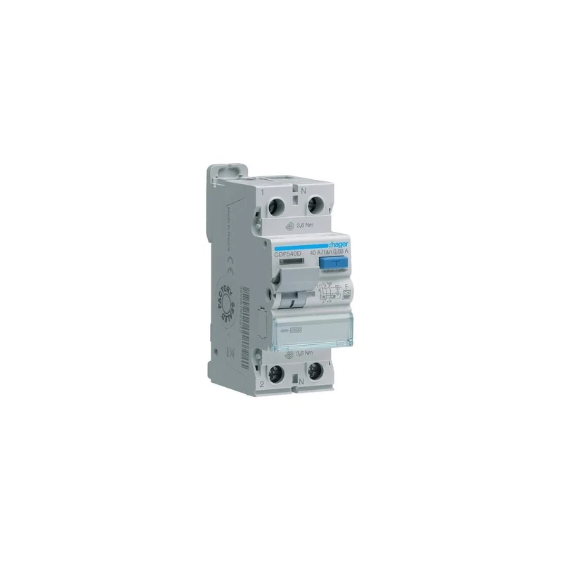 Hager CDF540D CDF540D FI Circuit Breaker F 2-Pin 40A 0.03A 230V