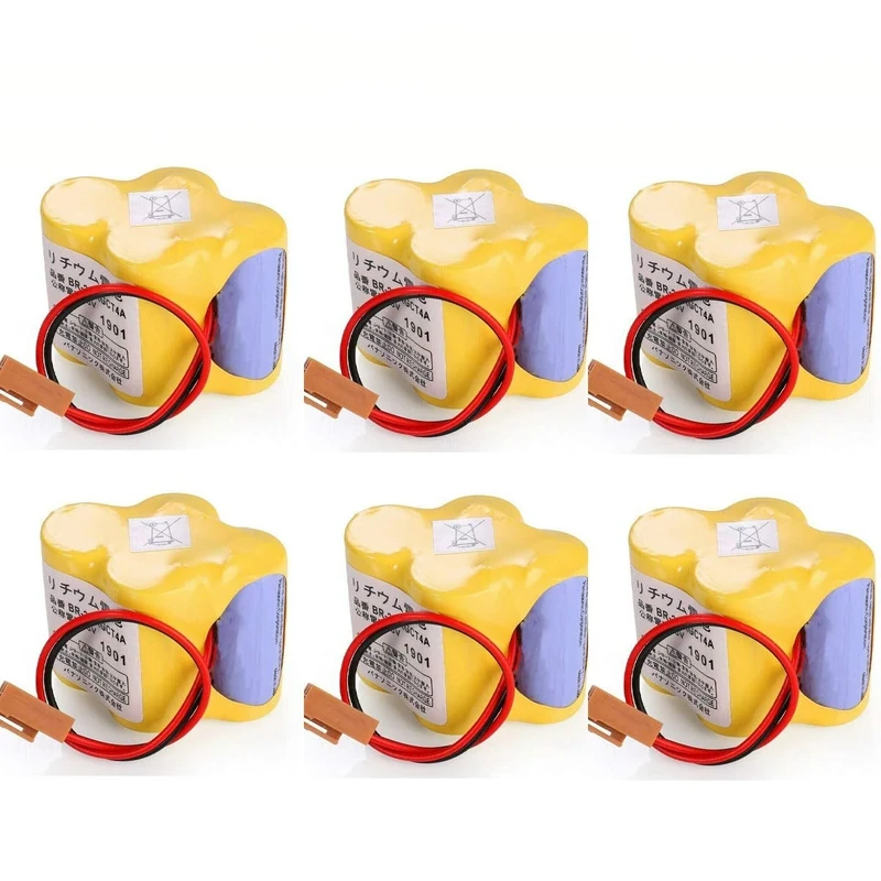 ele ELEOPTION BR-2/3AGCT4A 6V PLC Battery for FANUC A98L-0031-0025 CNC System with Plug (Pack of 6)