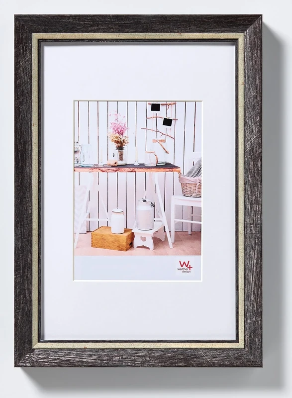 walther design Picture Frame Black 50 x 70 cm with PassepArtout, Chalet Design Frame EL070B