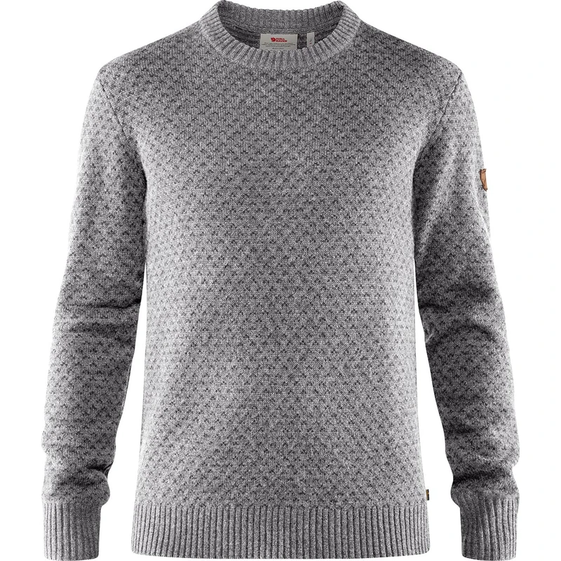 FJÄLLRÄVEN Men's Övik Nordic Sweater M Sweatshirt, Grey, L UK