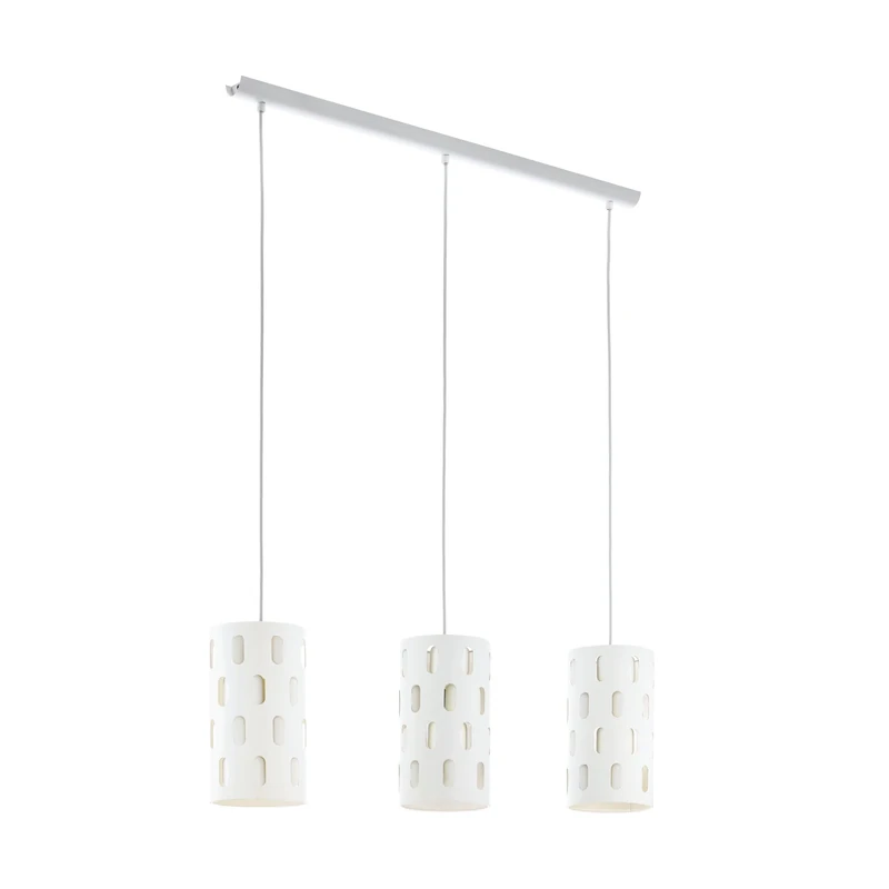 EGLO Ronsecco Pendant Light 3 Bulbs Modern LED Hanging Lamp Steel in White Dining Table Lamp Living Room Lamp Hanging with E27 Socket