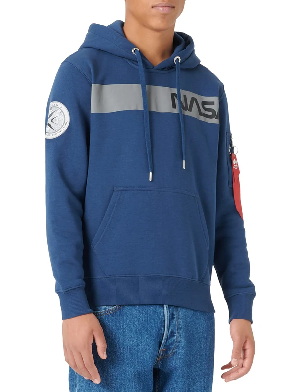 Alpha Industries NASA RS Hoody Mens Hooded Sweat New Navy