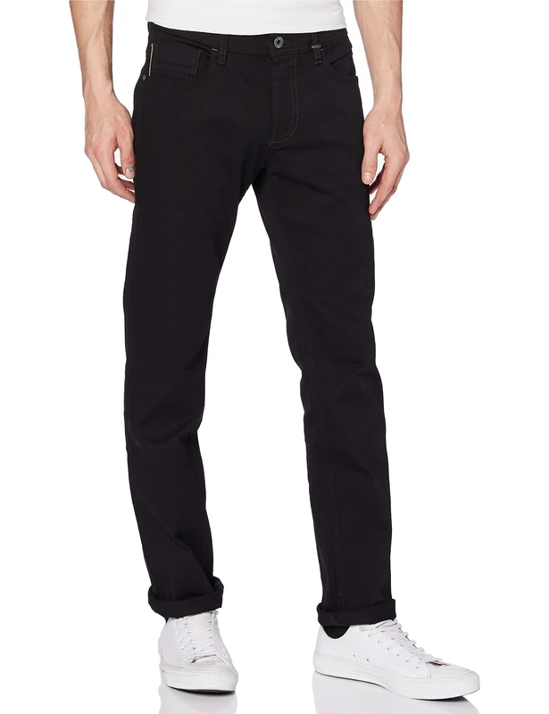 camel active Men's 5-Pocket Houston Straight Jeans, Black (Forever Black 9), 44W / 30L