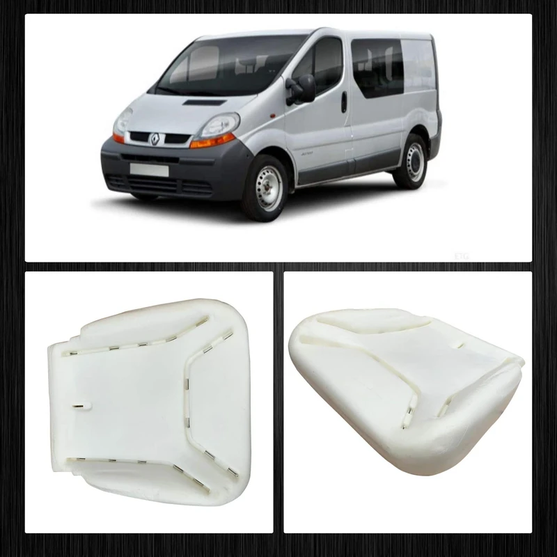 BREMER Seat Covers - Renault Trafic 2001-2014 Compatible, Foam Cushion Seat Padding, Driver or Passenger Upholstery & 15 Clips