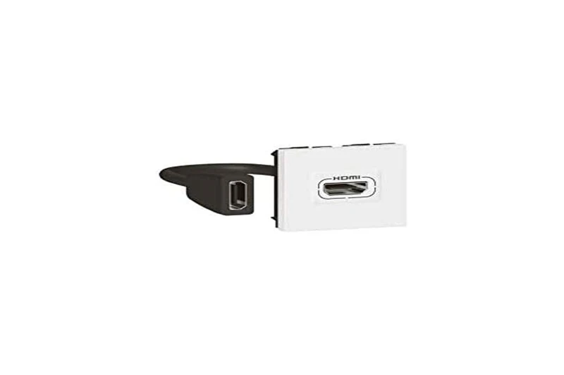 Legrand 078979L Mosaic HDMI Plug, Type-A, Version 2.0 Pre-connected, 2 Module, White - Image 1