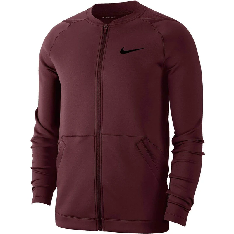 NIKE Full Zip Fleece Jacket - Night Maroon/Night Maroon, Small