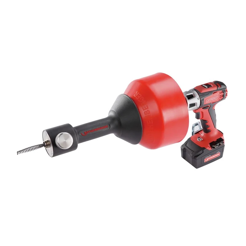 ROTHENBERGER 1000002299 ROSPIMATIC CL Pipe Cleaning Wireless Set with Additional Spiral, 8 mm Spiral Diameter, 0 m - 7.5 m Working Range Length