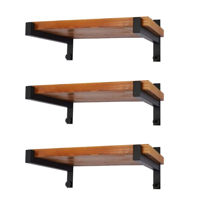 6 Pcs Heavy Duty Shelf Brackets 6 Inch Wall Mounted Industrial Metal Shelving Supports with Lip