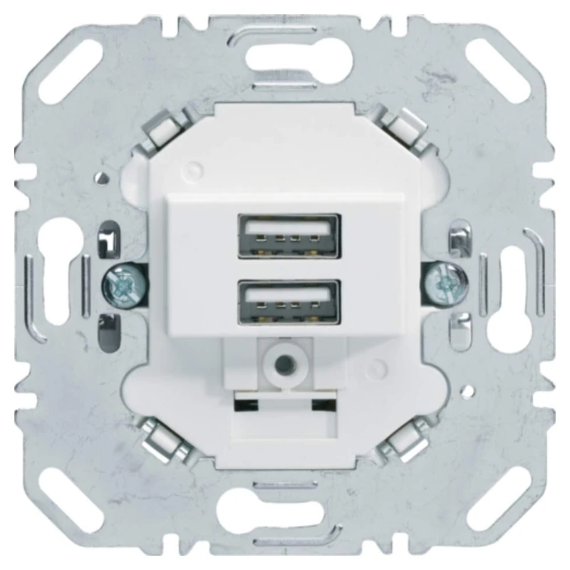 Toma USB 230 V Bl. Polar, Mate