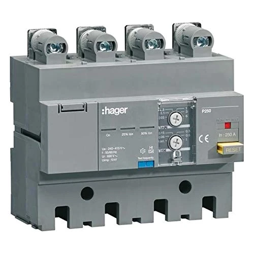 HAGER (AUT.+REST) HBT250H Bloque diferencial h3+ para interruptor automático P250, in 250A, regulable hardware, other tools, Multicolor
