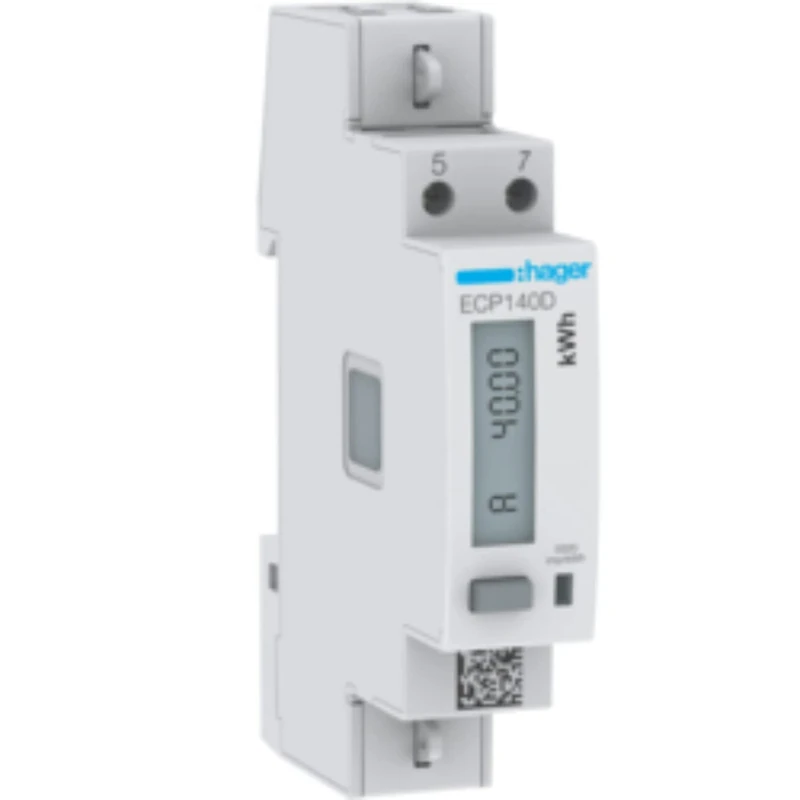 Hager Energy Meter 1-Phase ECP140D Direct 40A, 1M, S0 Electricity Meter 3250612231362