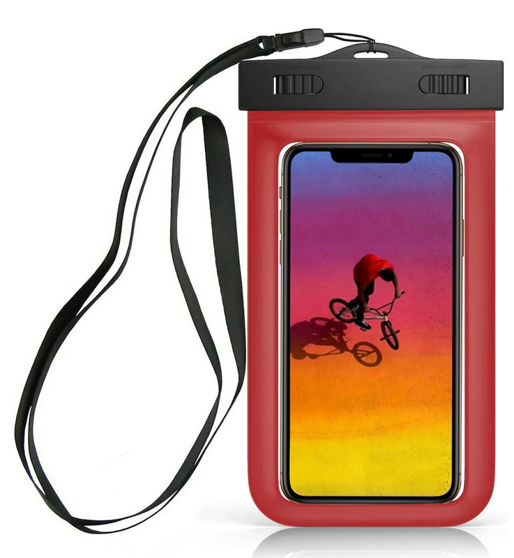 Sovica Waterproof Case Compatible with Xiaomi Redmi Note 7 IPX8 Certified Waterproof Case Cover (Red) - Image 1