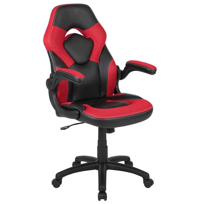 Flash Furniture X10 Gaming Chair - Ergonomic, Adjustable Gamer Chair with Back Support, LeatherSoft, Red/Black