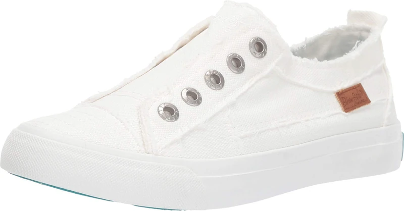 Blowfish Malibu Women's Play Sneaker, White Smoked 16 Oz Canvas, 6 UK