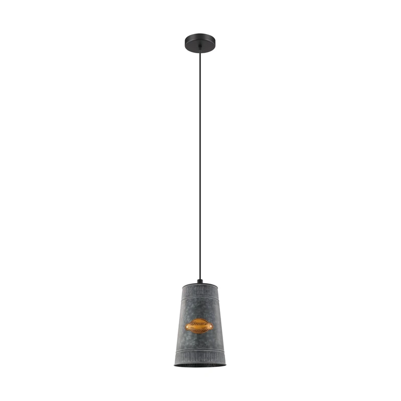 EGLO Honeybourne Pendant Light, 1 Bulb Vintage Industrial Retro Pendant Light Made of Galvanised Steel Antique Gold Black Dining Table Lamp Living Room Lamp Hanging with E27 Socket