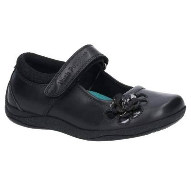 Hush Puppies Girl's Jessica Jnr School Uniform Shoe, Black, 2.5 UK Medium