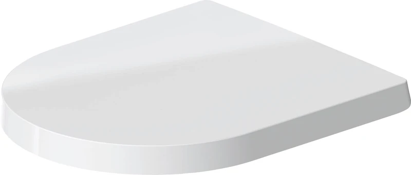 Duravit Toilet seat Me by Starck (Compact), Soft Close Toilet seat, Urea thermoset Toilet lid, Toilet Cover with Stainless Steel Hinges, Shortened Version (Compact), White Satin matt - Image 1