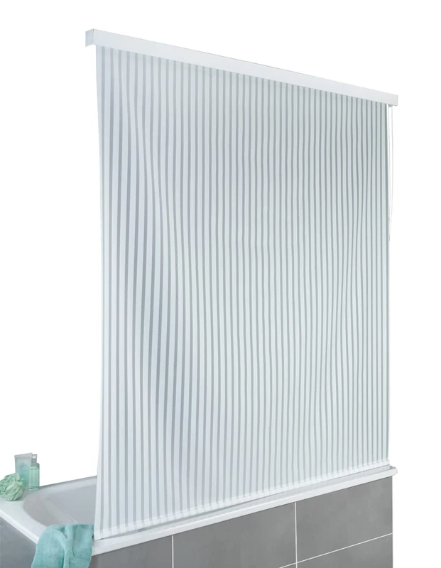 WENKO Shower roller blind 128 x 240 cm, quick-drying roller blind for shower and bath, waterproof and easy to clean - Image 1