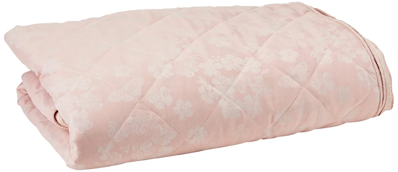 Dreams & Drapes Serene Blossom-Jacquard Bedspread, Blush Pink,240x220cm