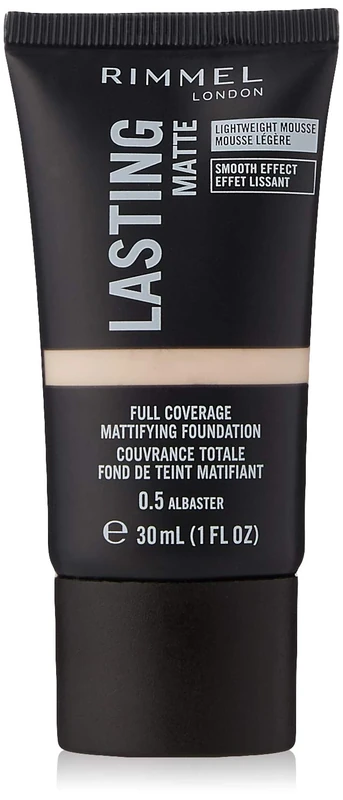 Rimmel Lasting Matte Foundation - Alabaster 30ml, Full Coverage
