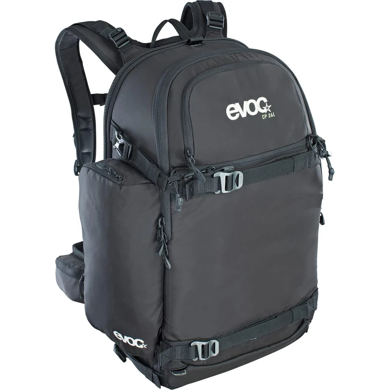 EVOC CP 26L Outdoor camera backpack professional photo backpack for photo equipment (padded, ergonomic carrying system, strap system for ice axes, skis, snowboard or tripod), Black
