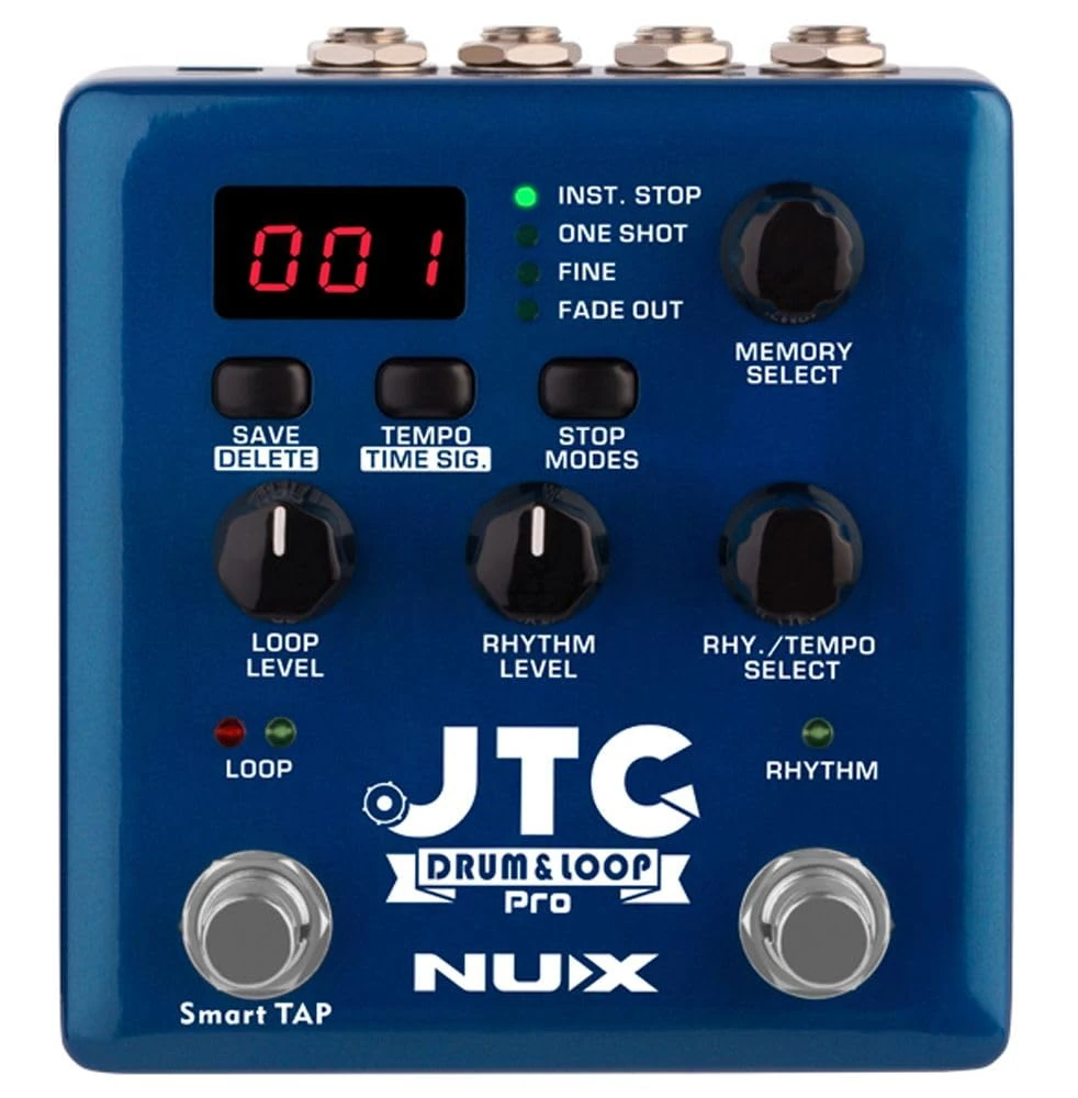 NUX NDL-5 JTC Drum & Loop PRO | Dual FX Guitar Foot Pedal, Dark Blue, Full Size