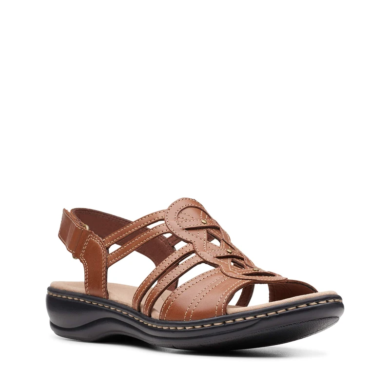 Clarks Women's Leisa Janna Sandal, Tan Leather, 8 UK