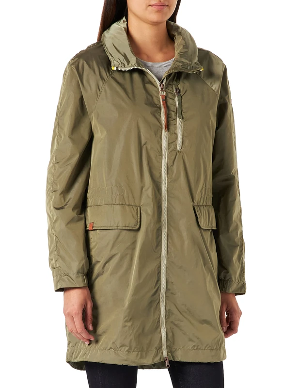 camel active Women's Womenswear Mantel Coat, Green (Olive 31), M