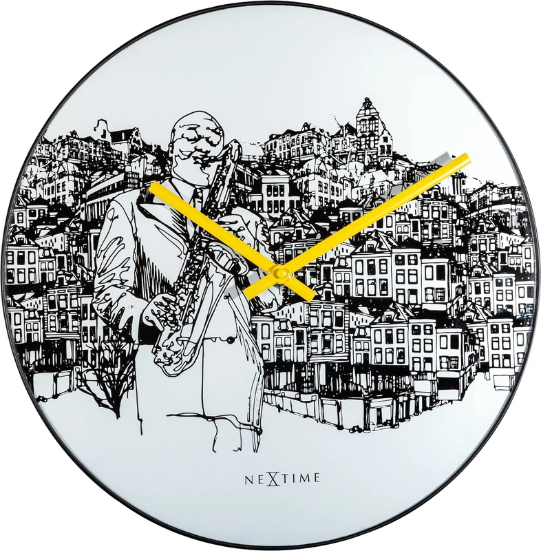 NexTime - Wall clock - Ø 40 cm - Glass/Metal - White - Sax City - Image 1