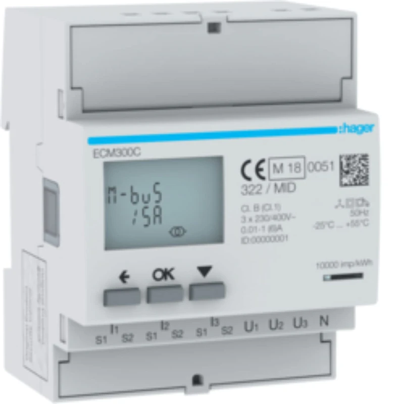 Hager ECM300C AC/Three-Current Meter Pack of 1