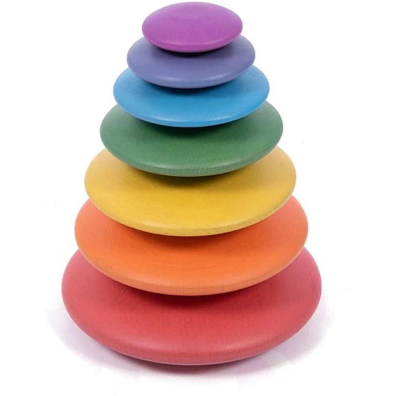 TickiT 73422 Wooden Rainbow Buttons Pack of 7 - Educational Toy