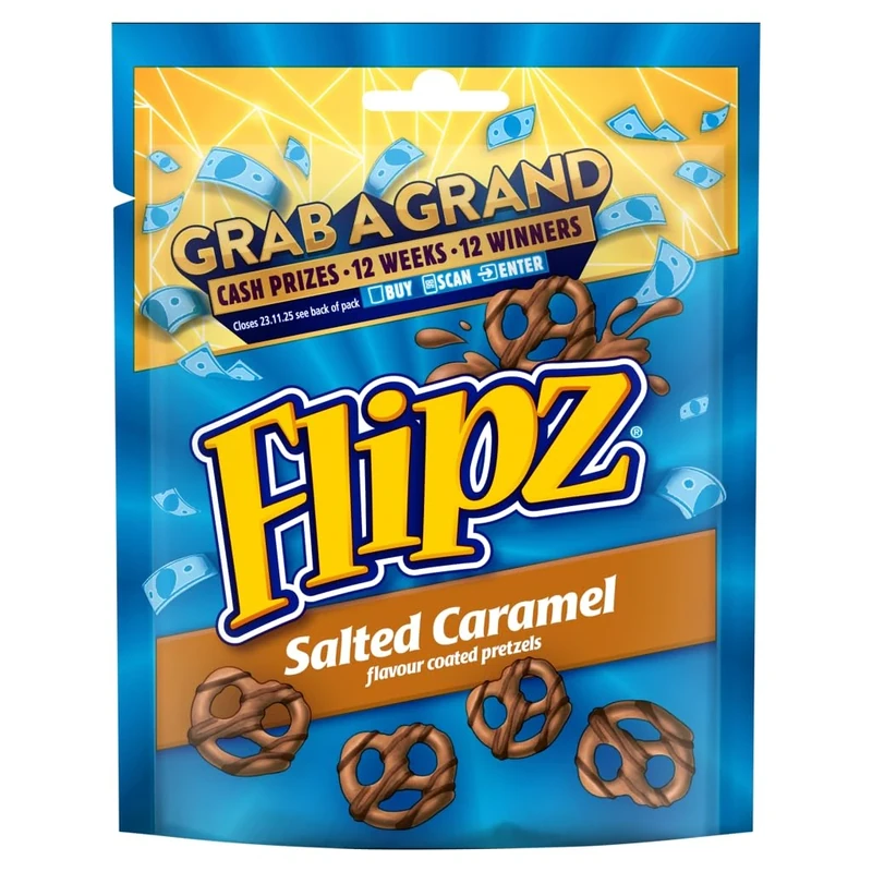Flipz Salted Caramel Pretzels 90g - Image 1