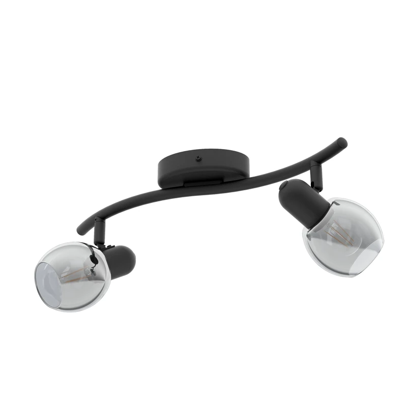 Eglo LB19 Pollica Black Wall Light - 2 x E14 Steel Lamp