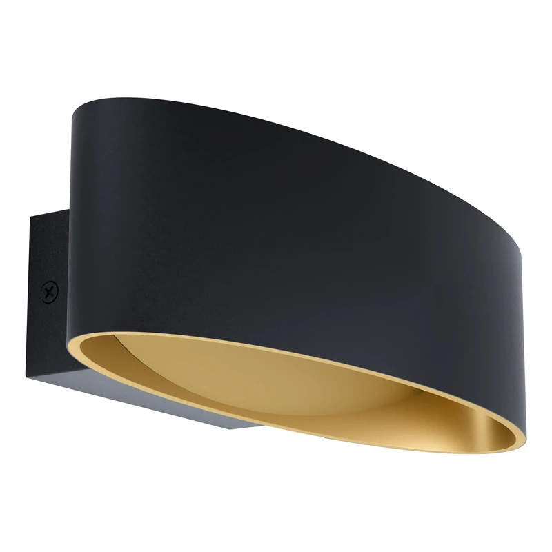 Eglo LED Wall Light Maccacari, Single-Flame Wall Lamp, Minimalist Design, Indoor Wall Spotlight Made of Aluminium, Steel and Plastic, Living Room Lamp, Hallway Light in Black, Gold, Transparent
