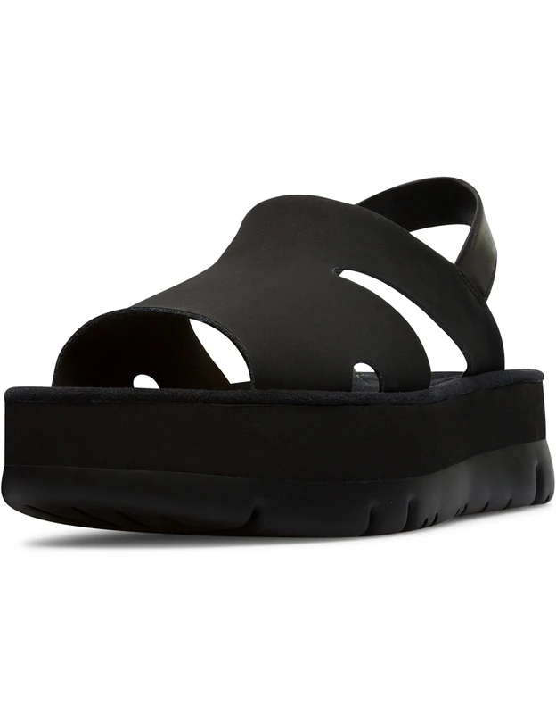 Camper Women's Oruga Up-K200848 Wedge Sandal, Black, 2 UK