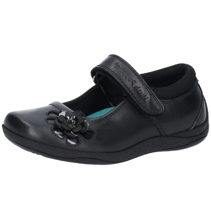 Hush Puppies Girl's Jessica Jnr School Uniform Shoe, Black, 12 UK Child
