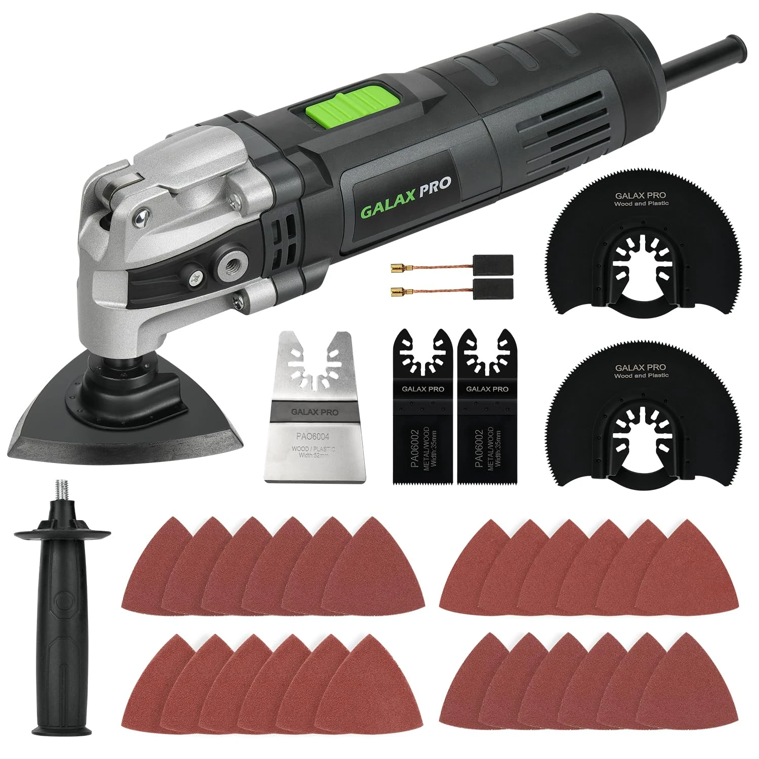 GALAX PRO Oscillating Tool, 400W Multifunction Tool,6 Variable Speed - Oscillating Vibration Angle 4 Degrees,Quick Change System with 30 PCS Accessories for Cutting, Sanding and Grinding