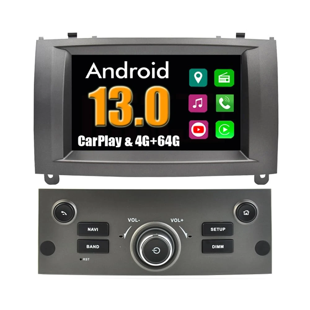 RoverOne Android System Car Multimedia System for Peugeot 407 with Stereo GPS Navigation Radio Bluetooth USB PhoneLink