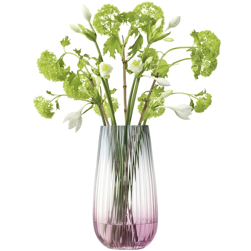 LSA International Dusk Vase H28cm Pink/Grey| 1 Unit | Mouthblown & Handmade Glass | Hand Painted | DU11