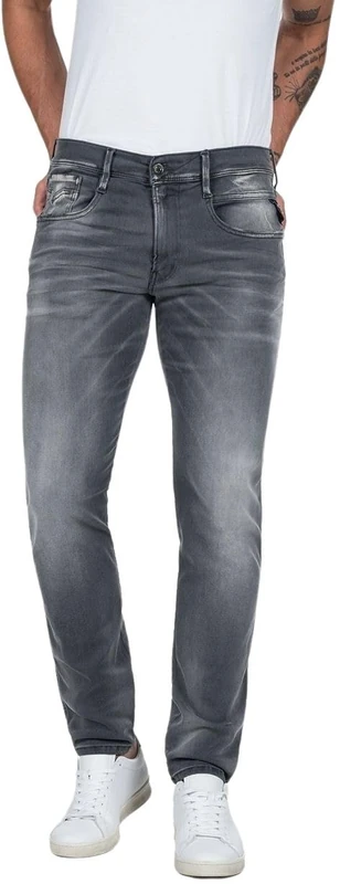 Replay men's Anbass slim fit jeans with power stretch, gray (Dark Gray 096), W29 x L34