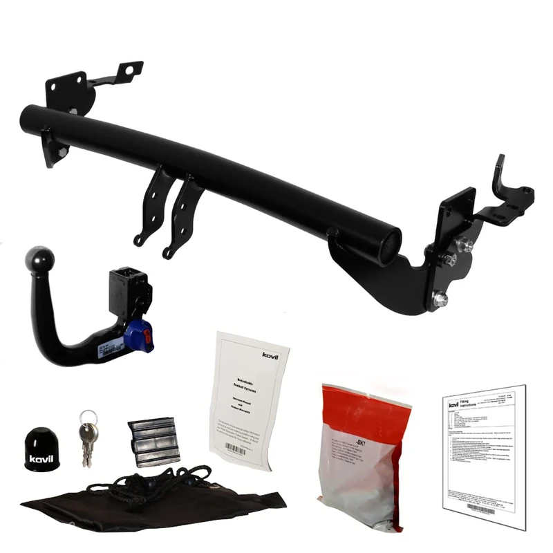WITTER Detachable Swan Neck Towbar (Vertical Loading) for Ford Tourneo Custom Mpv/Van and Ford Transit Custom Mpv (2012-)