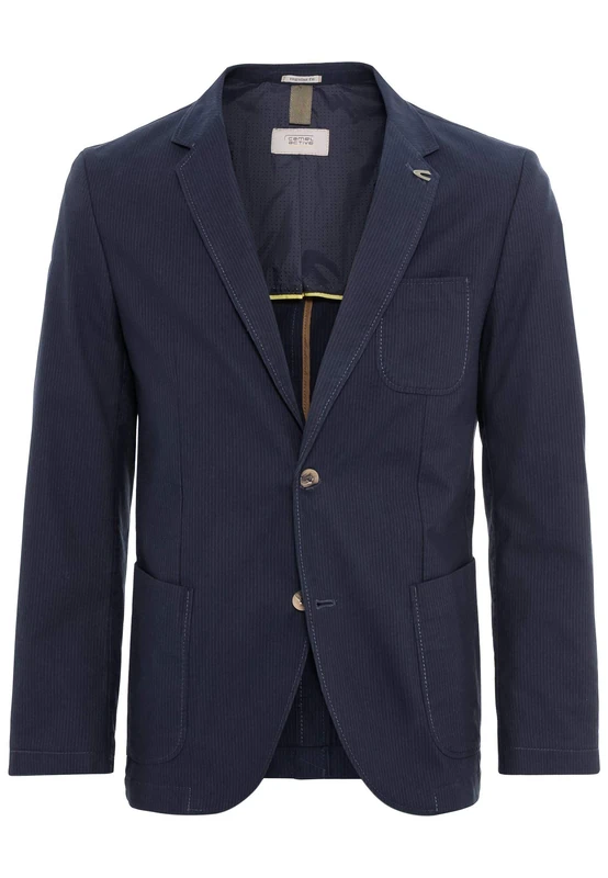 camel active Men's Sacco Blazer, Blue (Check Blue 43), (Herstellergröße:34)