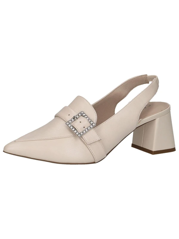 CAPRICE Women Slingback Pumps Leather Pointed, Cream (Cream Perlato), 6 UK - Image 1