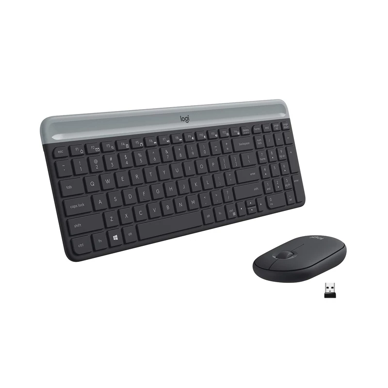 Logitech MK470 Slim Wireless Keyboard and Mouse Combo, QWERTY Spanish Layout - Black