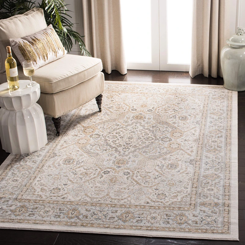 Safavieh Traditional Rug for Living Room, Dining Room, Bedroom - Isabella Collection, Short Pile, in Cream and Beige, 240 x 300 cm - Image 1