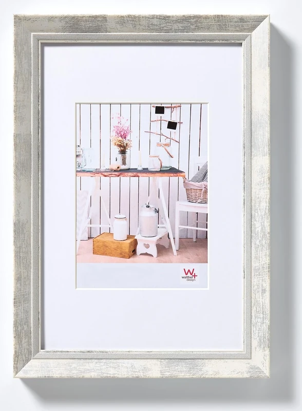 walther design Picture Frame White 50 x 70 cm with PassepArtout, Chalet Design Frame EL070W