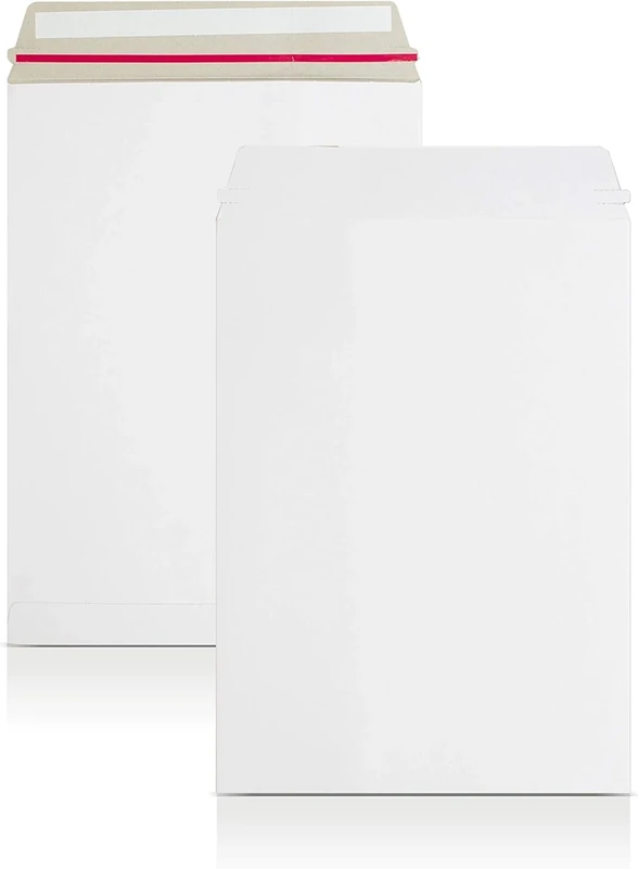 AKAR A6/C6-162 x 114 mm-[Pack of 500] Premium White All Board Envelopes Calendar Board Card Backed envelopes White Board envelopes Peel Seal Card Envelope hardback Envelope
