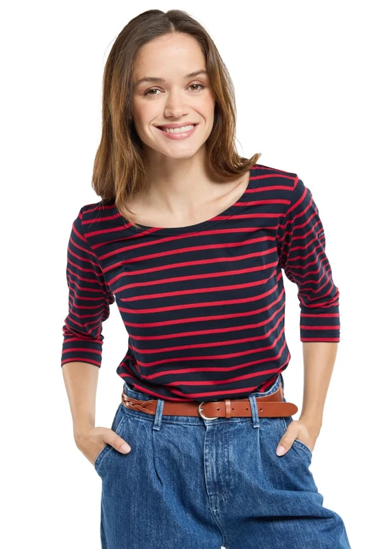 Armor Lux Women's Cap Coz T-Shirt Not Applicable, Multicolour (Rich Navy/Braise Ii9), Large (Manufacturer Size: 3) - Image 1